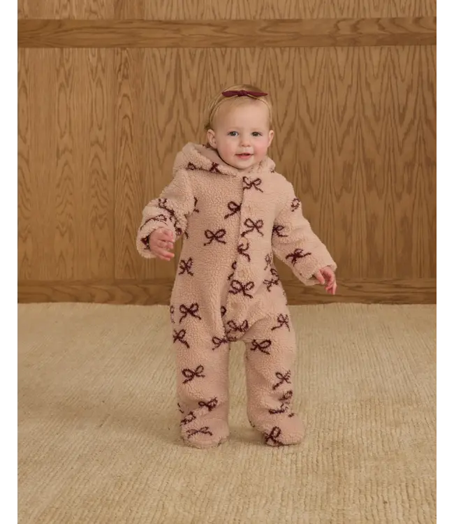 Rylee & Cru Blush Bows Fleece Jumpsuit
