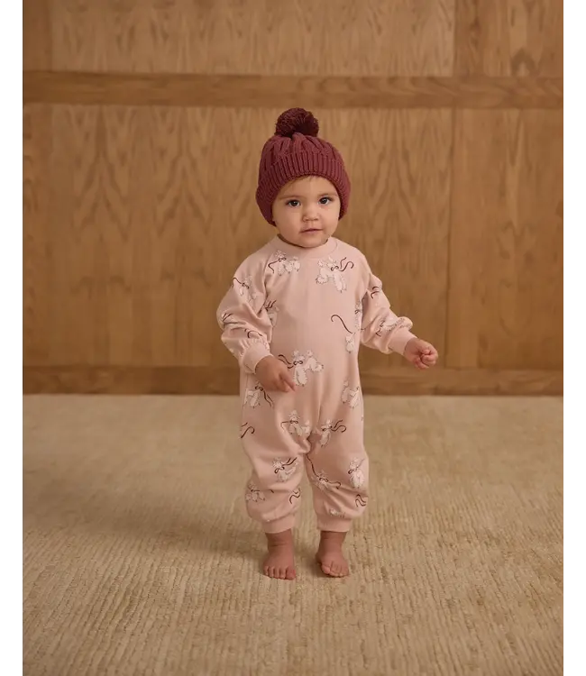 Rylee & Cru Blush Poodles Raglan Jumpsuit