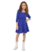 Sadie & Sage Blue Mary 3/4 Sleeve Tiered Dress