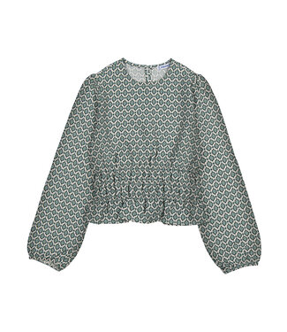 Mayoral Green Print Blouse