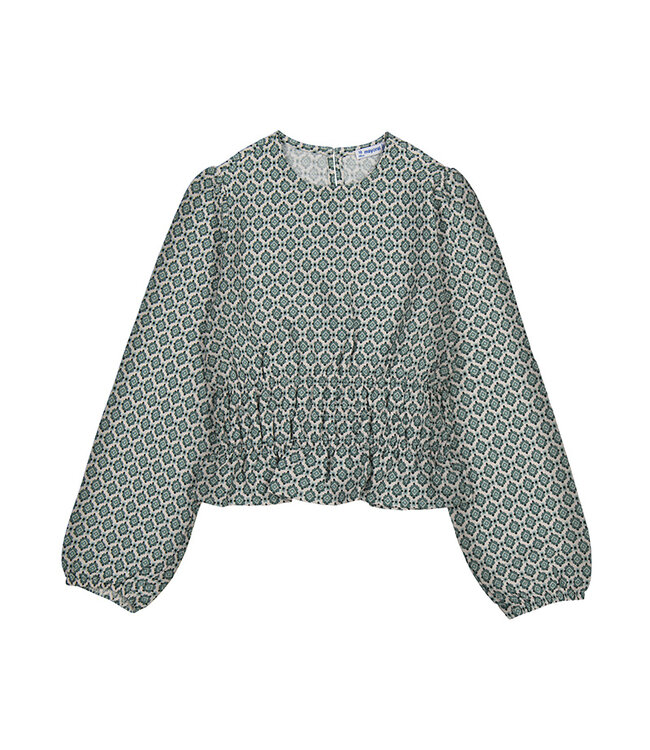 Mayoral Green Print Blouse