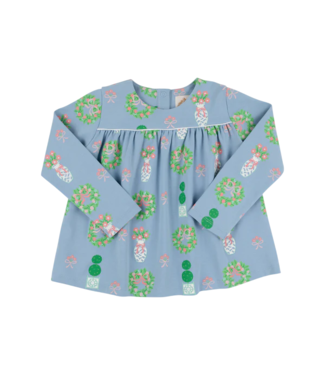 Beaufort Bonnet Barrington Blue Topiaries and Tangerine L/S Dowell Top