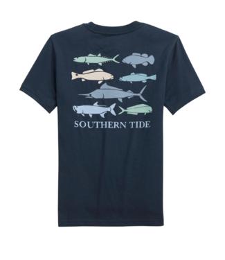 Southern Tide Dress Blue Fish Stamp  S/S Tee