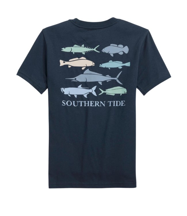Southern Tide Dress Blue Fish Stamp  S/S Tee