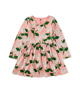 Tea Collection Chrysanthemums L/S Wrap Neck Dress