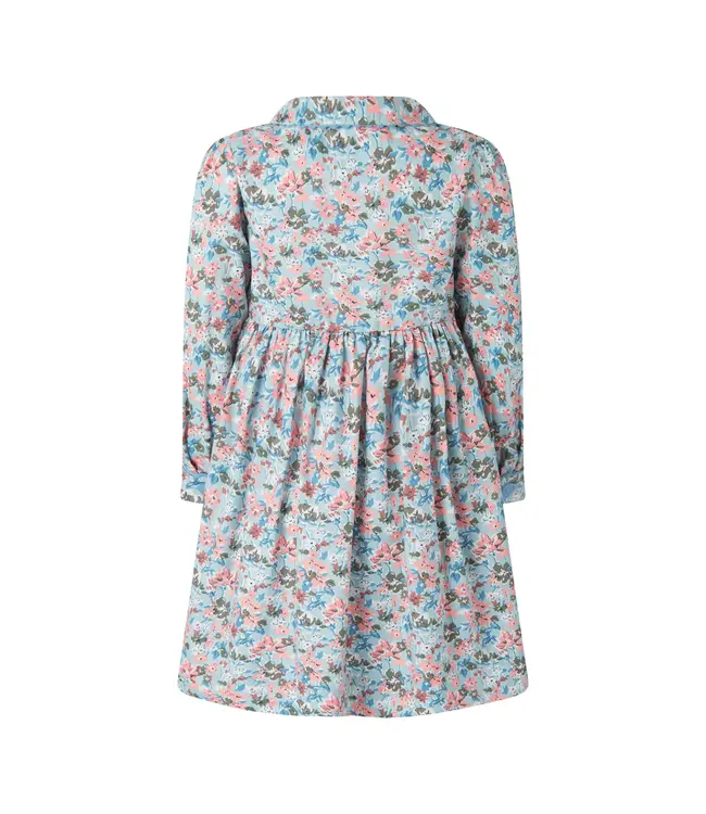 Rachel Riley Blue Floral Button Front L/S Dress