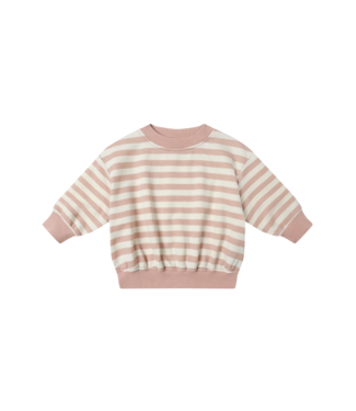 Quincy Mae Pink Stripe Relaxed Sweatshirt