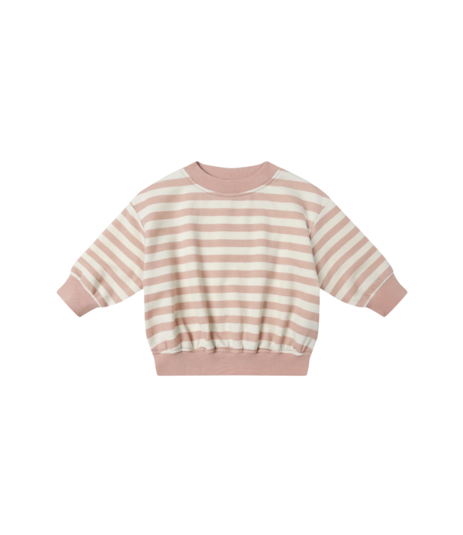 Quincy Mae Pink Stripe Relaxed Sweatshirt