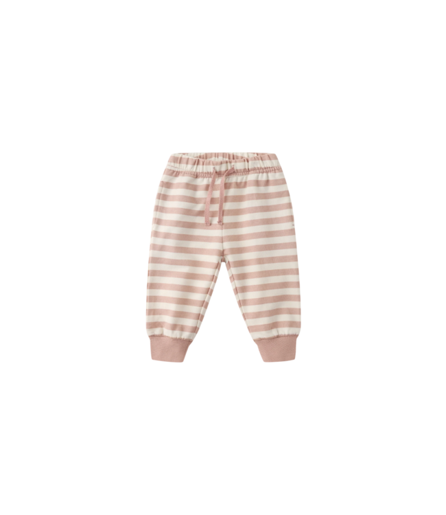 Quincy Mae Pink Stripe Relaxed Sweatpant