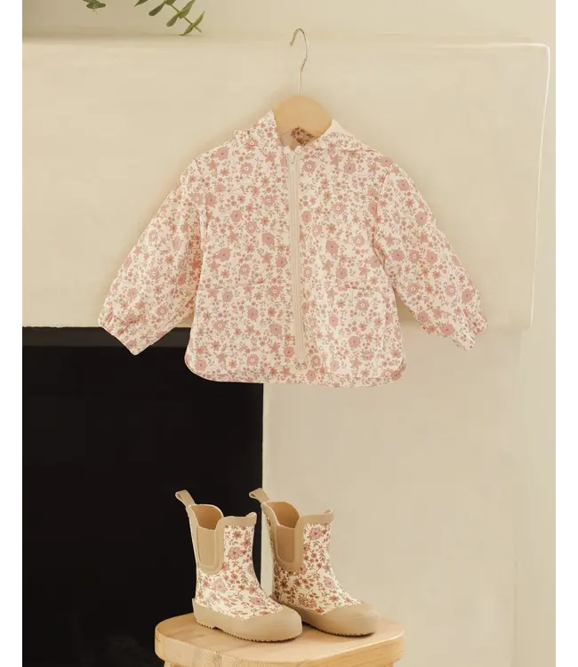 Quincy Mae Ivory Bloom Rain Coat