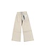 Khaki High Rise Flat Front Wide Leg Crop with Raw Hem Pants
