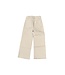 Khaki High Rise Flat Front Wide Leg Crop with Raw Hem Pants