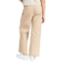 Khaki High Rise Flat Front Wide Leg Crop with Raw Hem Pants
