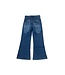 tractr Medium Indigo Mid Rise Braided Patch Pocket Flare Jeans