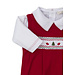 Kissy Kissy Red/White CLB Holiday 25 Smocked Overall Set
