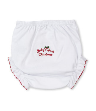 Kissy Kissy White/Red Baby's First Christmas Diaper Cover