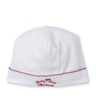 Kissy Kissy White/Red Baby's First Christmas Hat