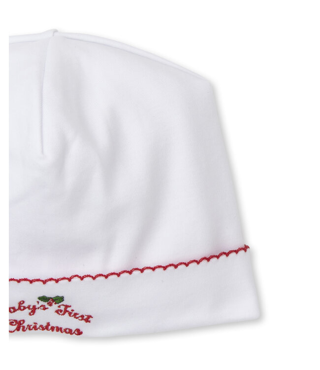 Kissy Kissy White/Red Baby's First Christmas Hat