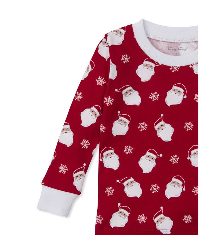 Kissy Kissy Red Smiling Santas PJ Set