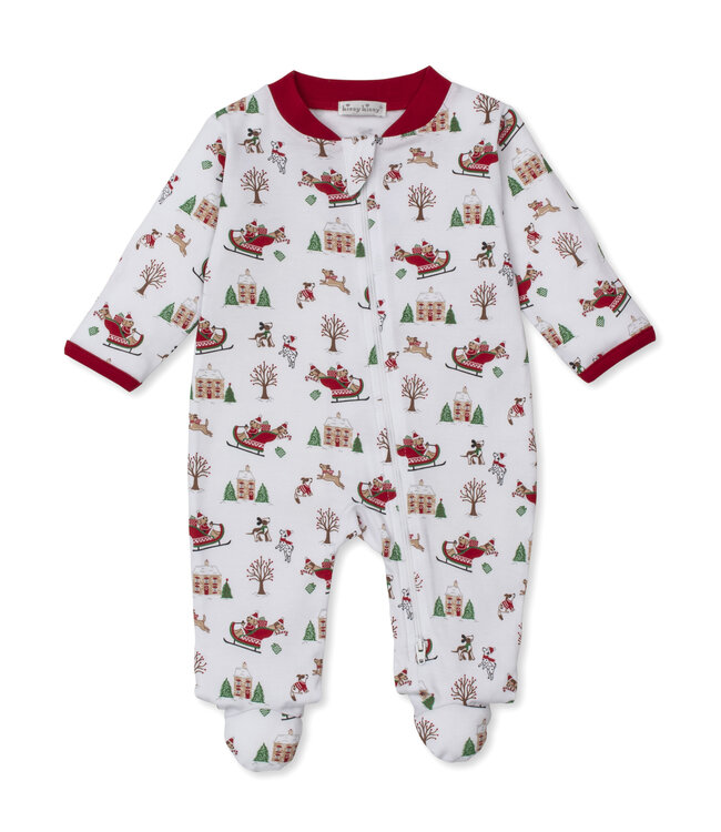 Kissy Kissy Up Up & Away Santa Pups Footie