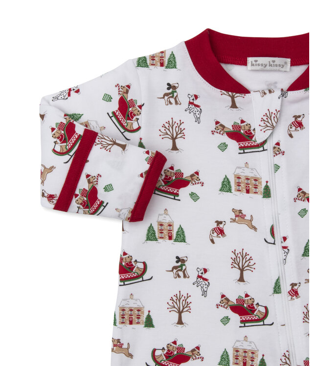 Kissy Kissy Up Up & Away Santa Pups Footie