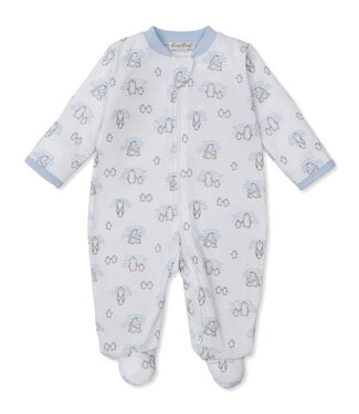 Kissy Kissy Blue Snow Happy Penguins Footie w/Zip