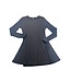 Black Cotton Rib Flare Mini Dress