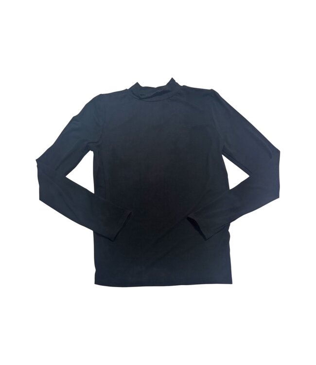 Black Mock Neck L/S Modal Knit Top