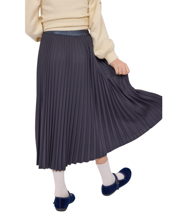 Navy Full of Charm Midi Skirt
