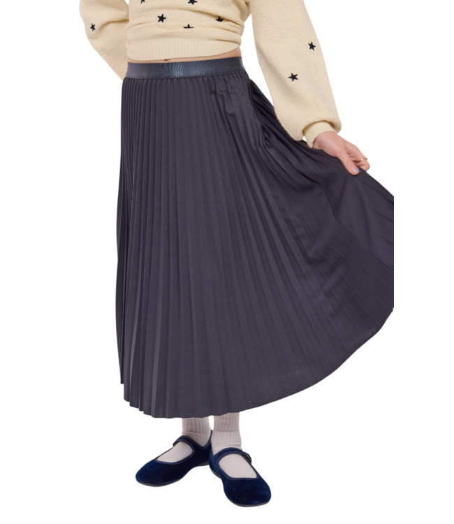 Navy Full of Charm Midi Skirt