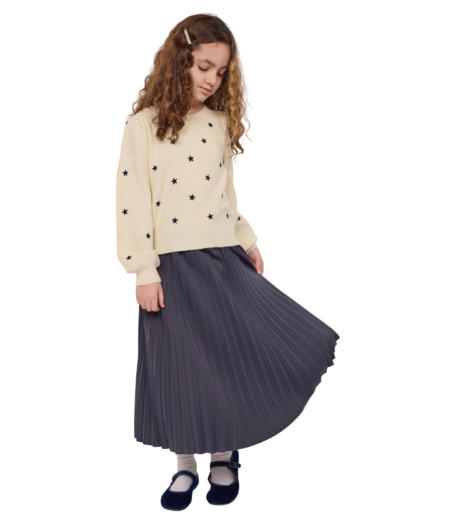 Navy Full of Charm Midi Skirt