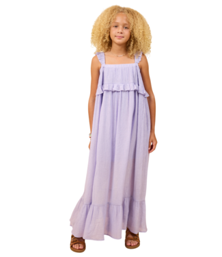 Sadie & Sage Lavender Takes Time Ruffle Trim Maxi Dress