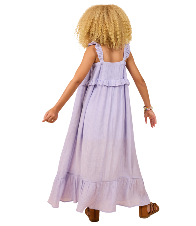 Sadie & Sage Lavender Takes Time Ruffle Trim Maxi Dress
