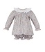 Anavini Juliette L/S Orange & Blue Liberty Floral Bloomer Set w/White Ruffle