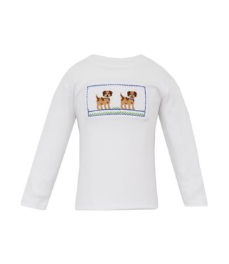 Anavini Puppies White Knit L/S T-Shirt