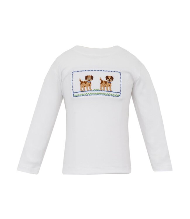 Anavini Puppies White Knit L/S T-Shirt