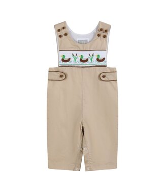 Lil Cactus Lt. Brown Mallard Smocked Overalls