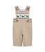 Lil Cactus Lt. Brown Mallard Smocked Overalls