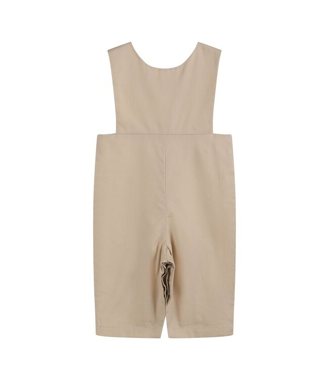 Lil Cactus Lt. Brown Mallard Smocked Overalls