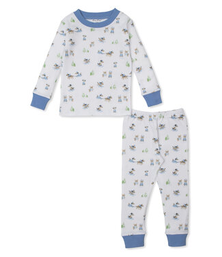Kissy Kissy Blue Puppy's Sleigh Riding Fun PJ Set