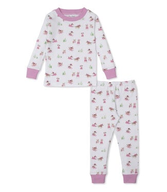 Kissy Kissy Pink Puppy's Sleigh Riding Fun PJ Set