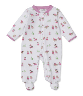 Kissy Kissy Pink Puppy's Sleigh Riding Fun Footie w/ Zip