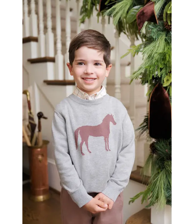 Beaufort Bonnet Grantley Gray/Horse Isaacs Intarsia Sweater