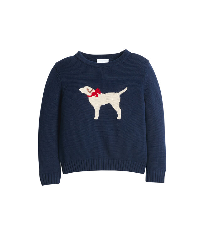Little English Girl Lab Intarsia Sweater