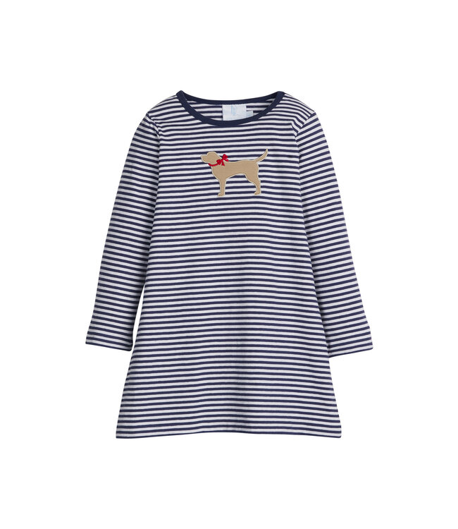 Little English Lab Applique T-Shirt Dress
