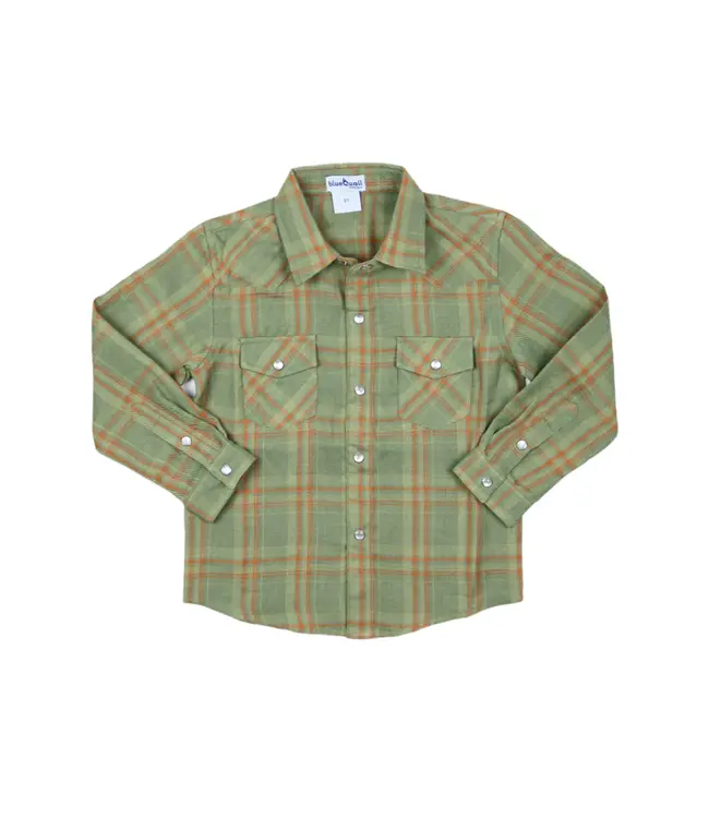 Blue Quail Deer Camp Plaid Flannel Pearl Snap L/S Shirt