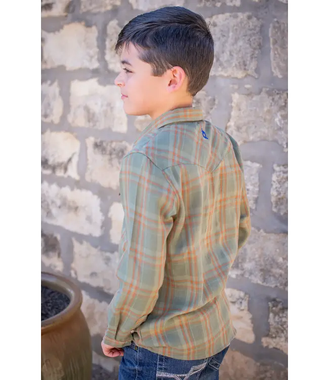 Blue Quail Deer Camp Plaid Flannel Pearl Snap L/S Shirt