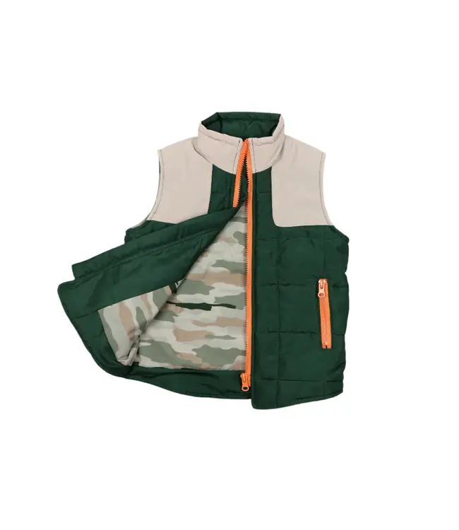Blue Quail Green/Khaki Classic Camo Quilted Vest