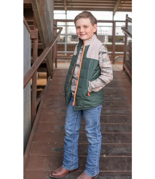 Blue Quail Green/Khaki Classic Camo Quilted Vest