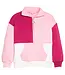 Bisby Pink & Cranberry Quilted Trellis Color Block Pullover